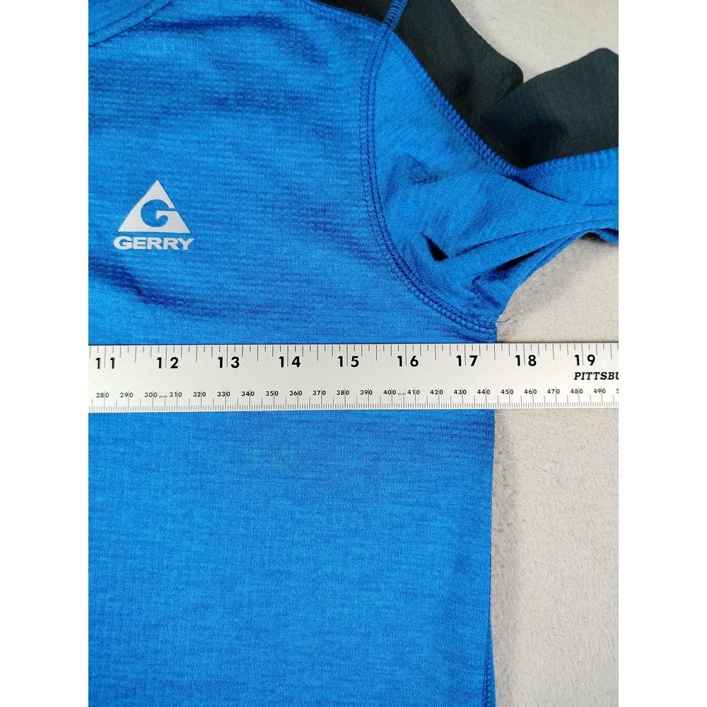 Gerry Shirt Youth M 10/12 Blue Long Sleeve Thermal Crew Neck Activewear